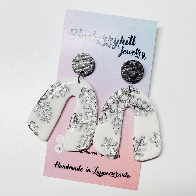 Korvakorut lumihiutale hopea Korvakorut lumihiutale hopea