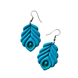 Sulkakorvakorut riikinkukko turkoosi