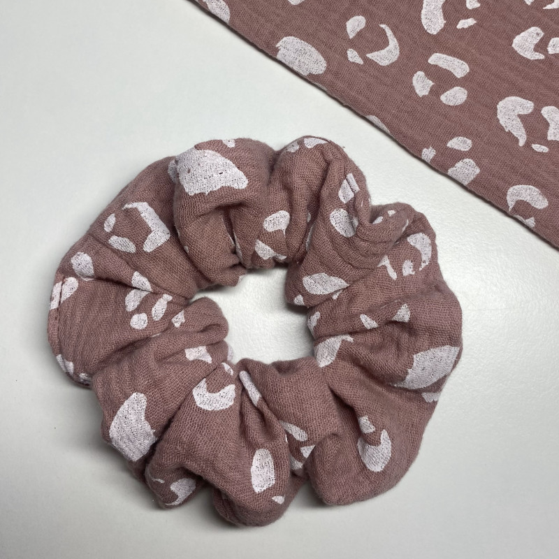 Scrunchie Leopardi, dusty pink