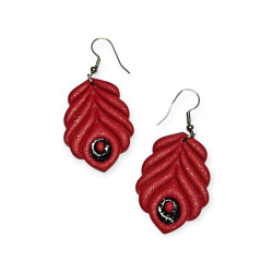 Sulkakorvakorut riikinkukko punainen