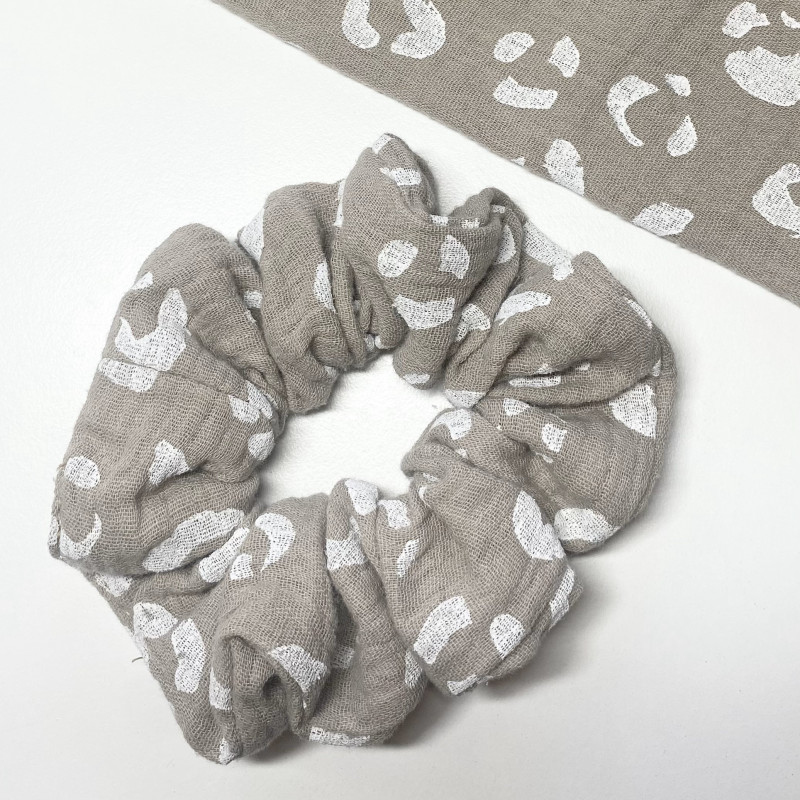 Scrunchie Leopardi, beige