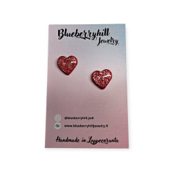 Sydännappis punainen glitter