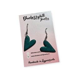 Herttaset sydänkorvakorut vihreä