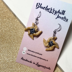 Joulutorttu korvakorut koukulla